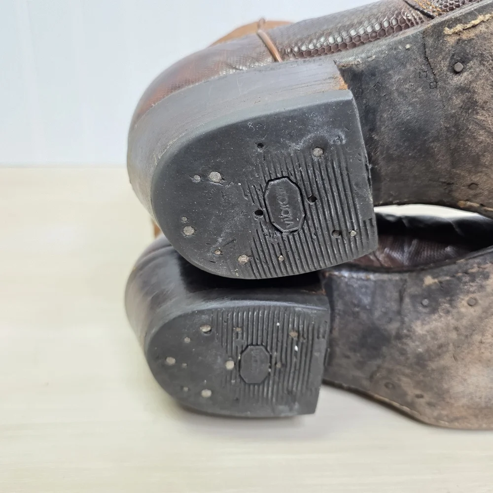 Dan Post Teju Lizard Boots Brown Leather Mens Size 8.5‎ D